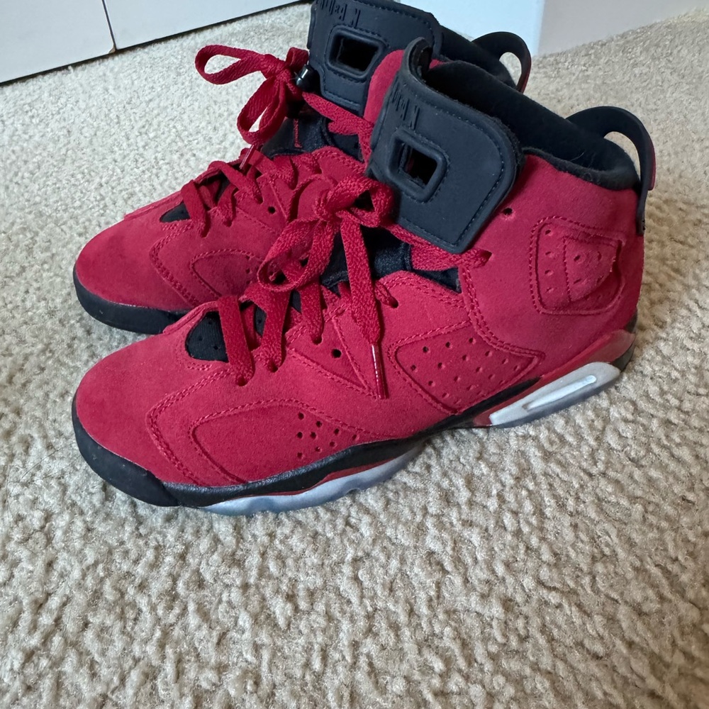 Jordan Kids Red and Black Sneakers